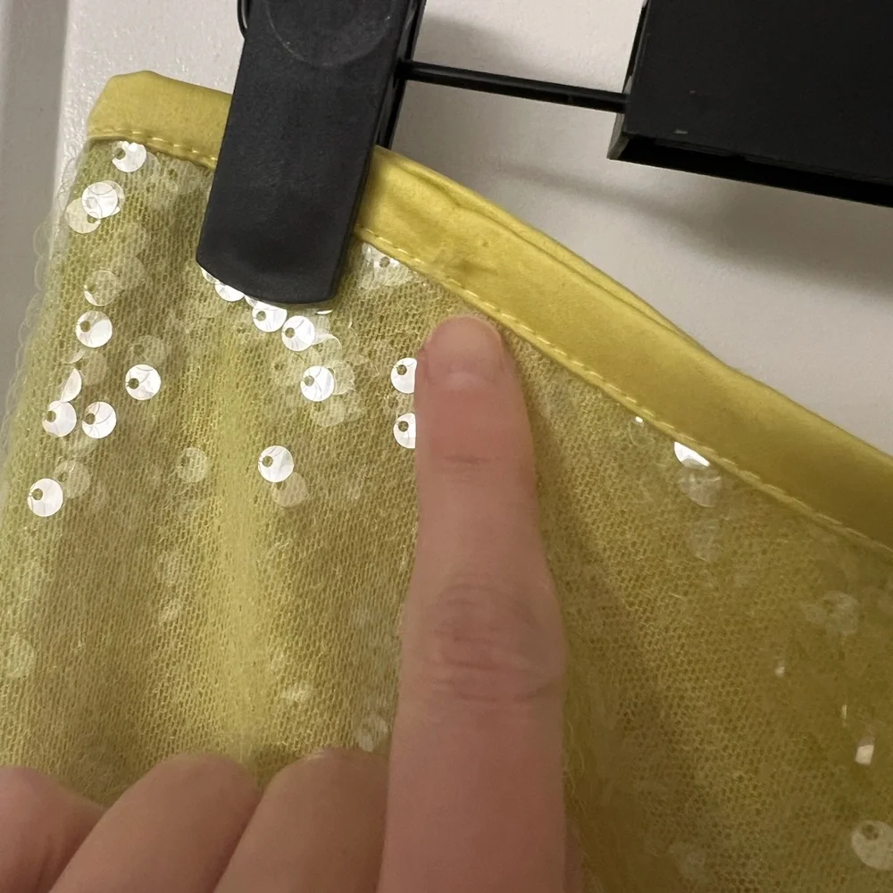 Zara Yellow Sequin Mini Skirt - Picture 4 of 5